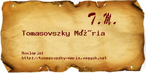 Tomasovszky Mária névjegykártya
