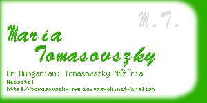 maria tomasovszky business card